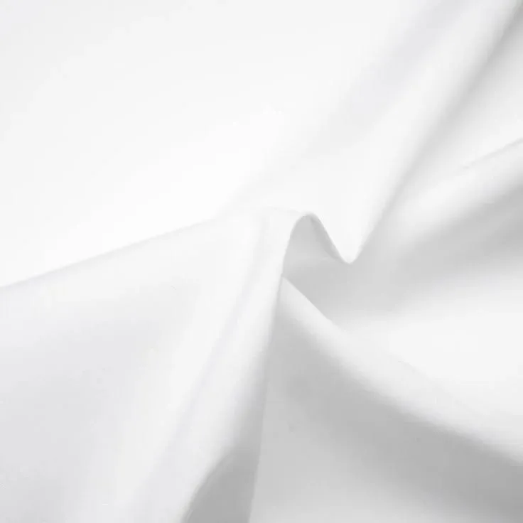 100% Cotton Poplin With Lycra Fabric Snow White 54" wide dyeable [12576/77]