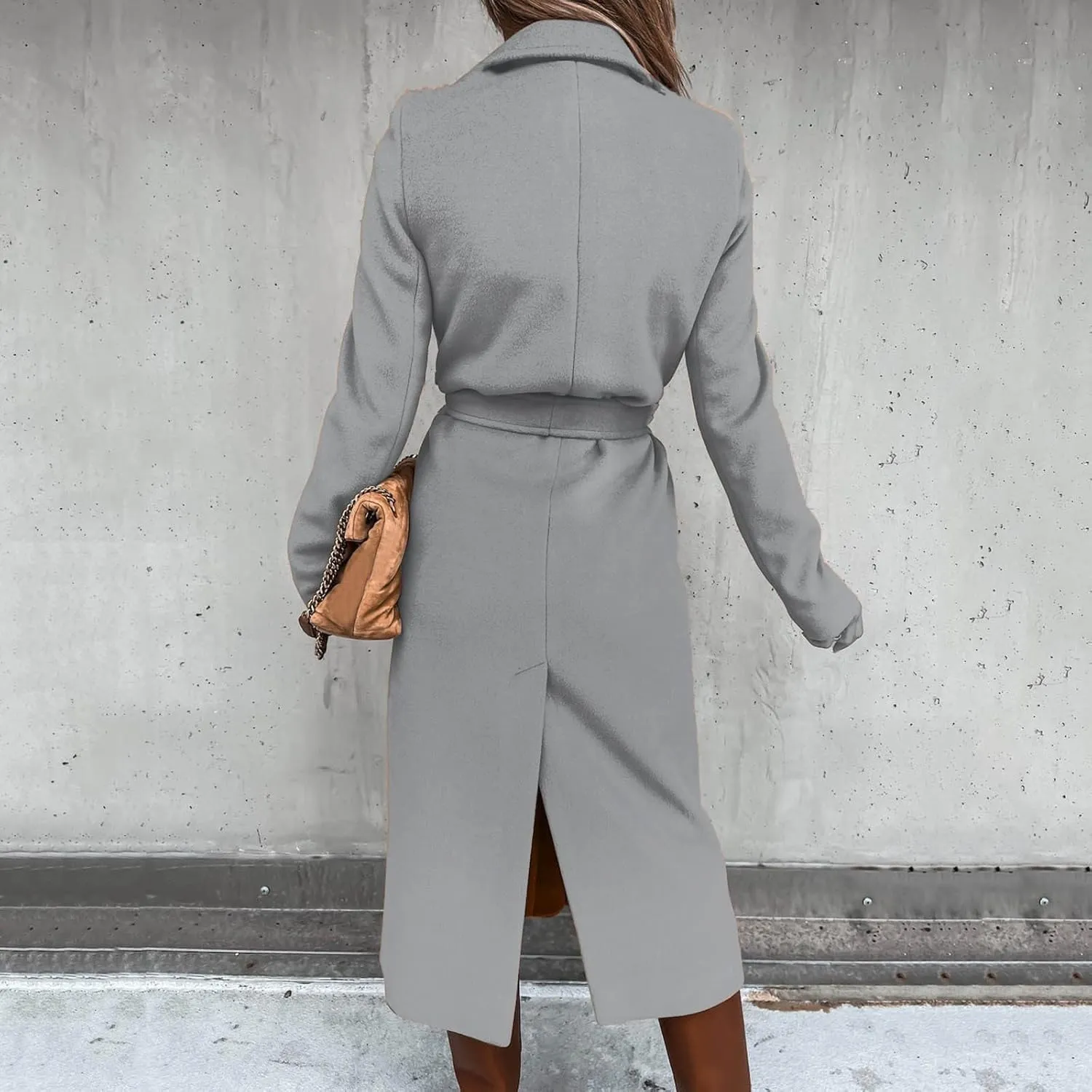 2024 Fashion Fall Winter Coats for Women Classic Trench Coat Ladies Slim Solid Long Jacket Lightweight Windbreaker