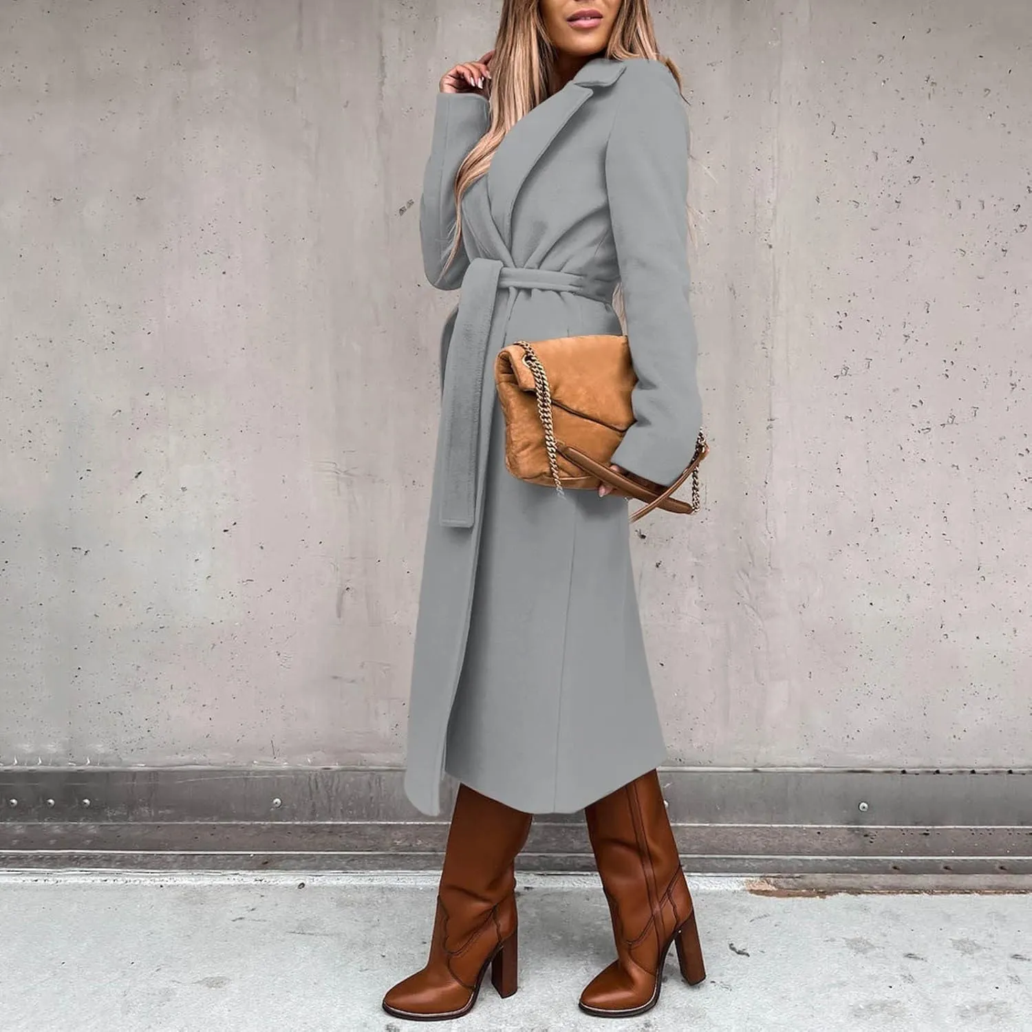 2024 Fashion Fall Winter Coats for Women Classic Trench Coat Ladies Slim Solid Long Jacket Lightweight Windbreaker