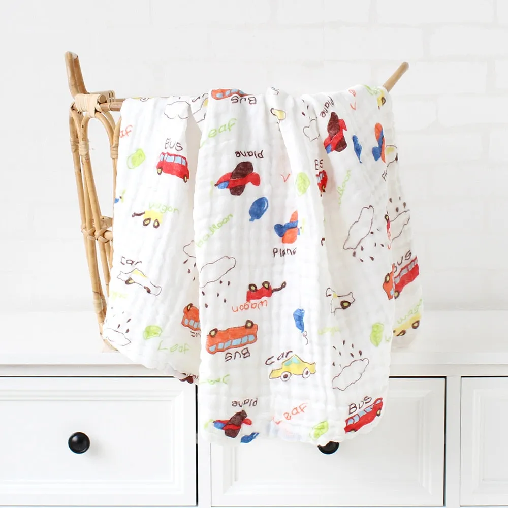 6 Layers Bamboo Cotton Baby Receiving Blanket Infant Kids  Blanket Sleeping Warm Quilt Bed Cover Baby Blanket
