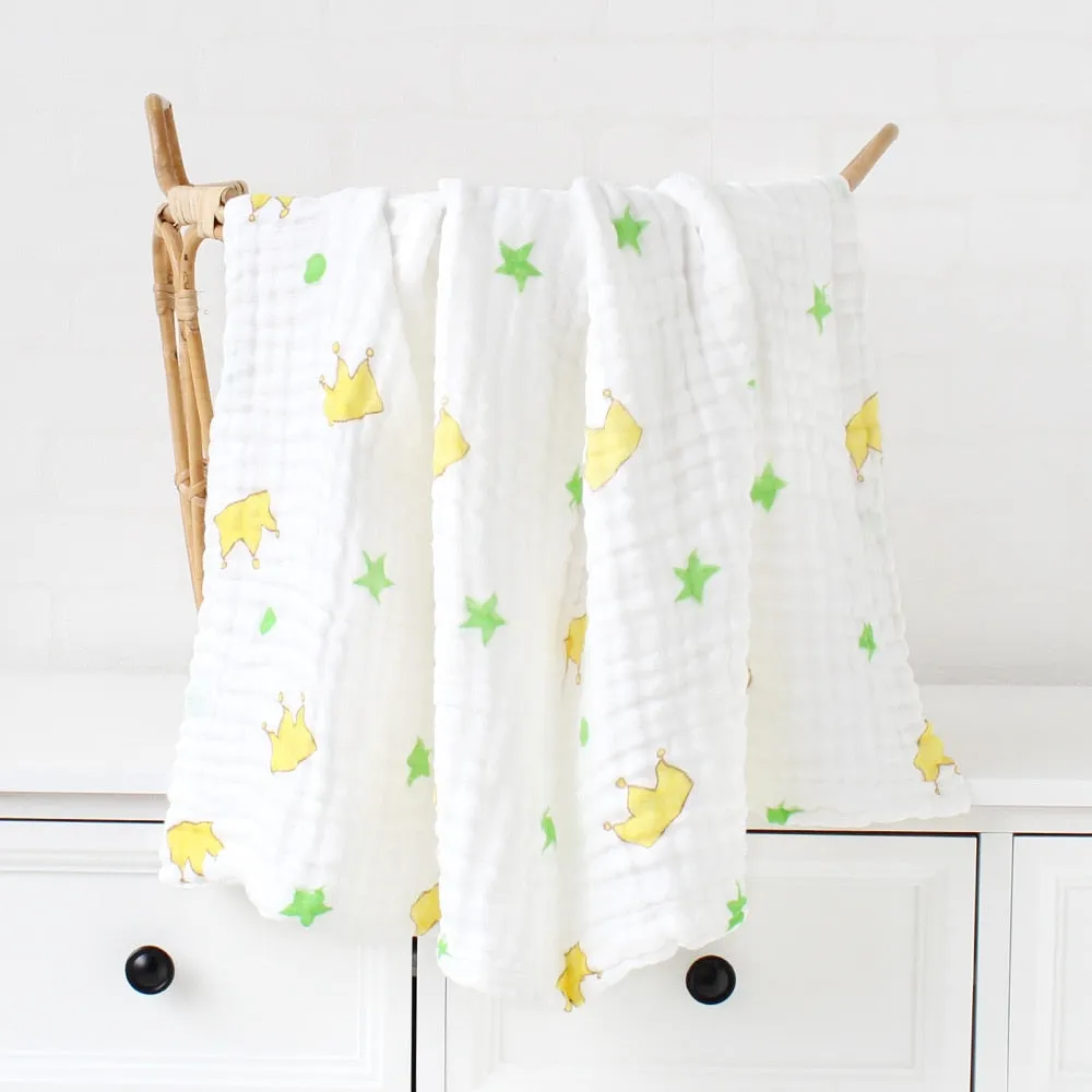 6 Layers Bamboo Cotton Baby Receiving Blanket Infant Kids  Blanket Sleeping Warm Quilt Bed Cover Baby Blanket