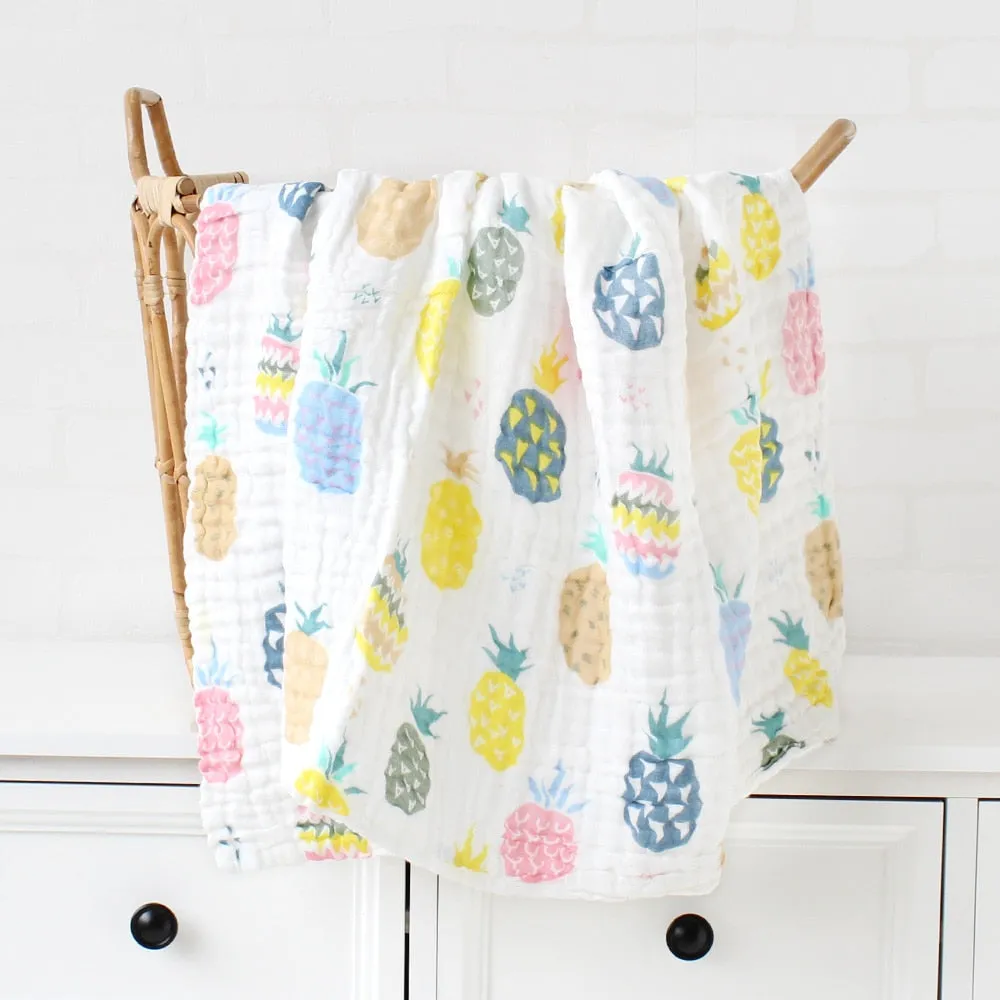 6 Layers Bamboo Cotton Baby Receiving Blanket Infant Kids  Blanket Sleeping Warm Quilt Bed Cover Baby Blanket