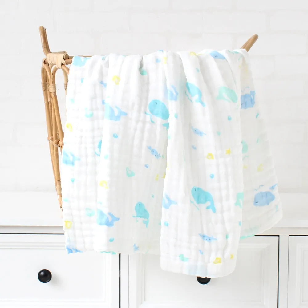 6 Layers Bamboo Cotton Baby Receiving Blanket Infant Kids  Blanket Sleeping Warm Quilt Bed Cover Baby Blanket
