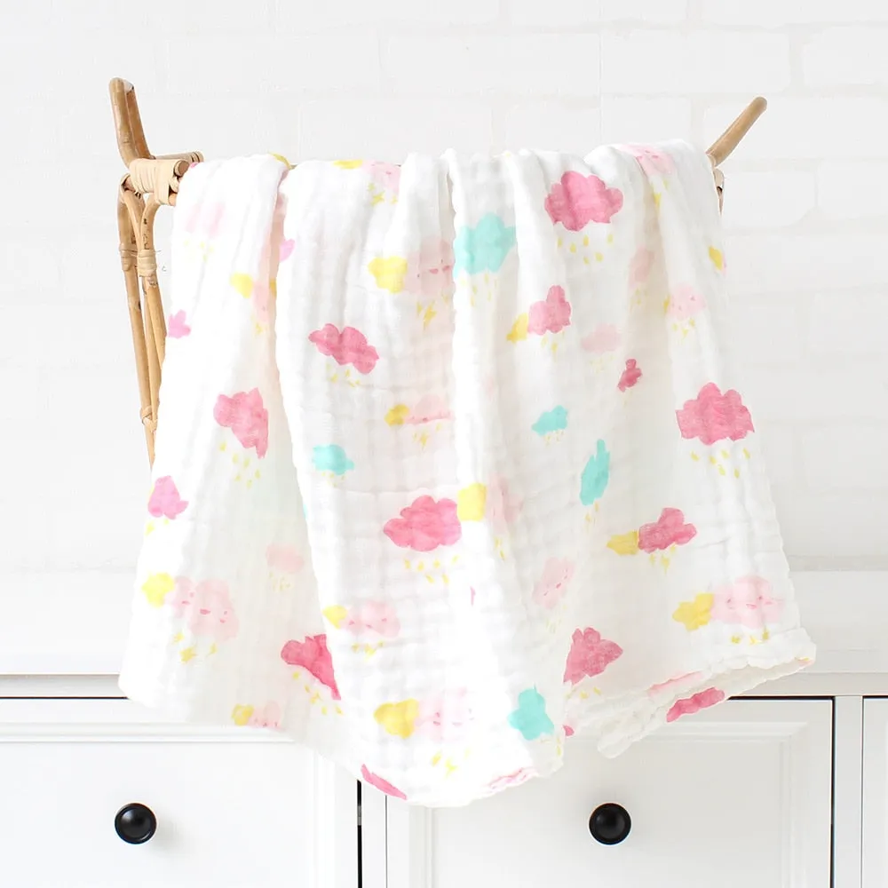 6 Layers Bamboo Cotton Baby Receiving Blanket Infant Kids  Blanket Sleeping Warm Quilt Bed Cover Baby Blanket