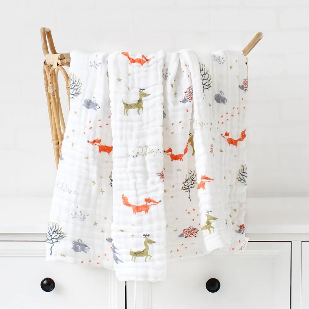 6 Layers Bamboo Cotton Baby Receiving Blanket Infant Kids  Blanket Sleeping Warm Quilt Bed Cover Baby Blanket