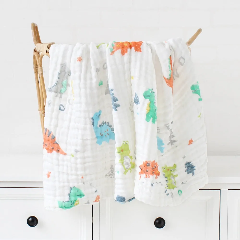 6 Layers Bamboo Cotton Baby Receiving Blanket Infant Kids  Blanket Sleeping Warm Quilt Bed Cover Baby Blanket
