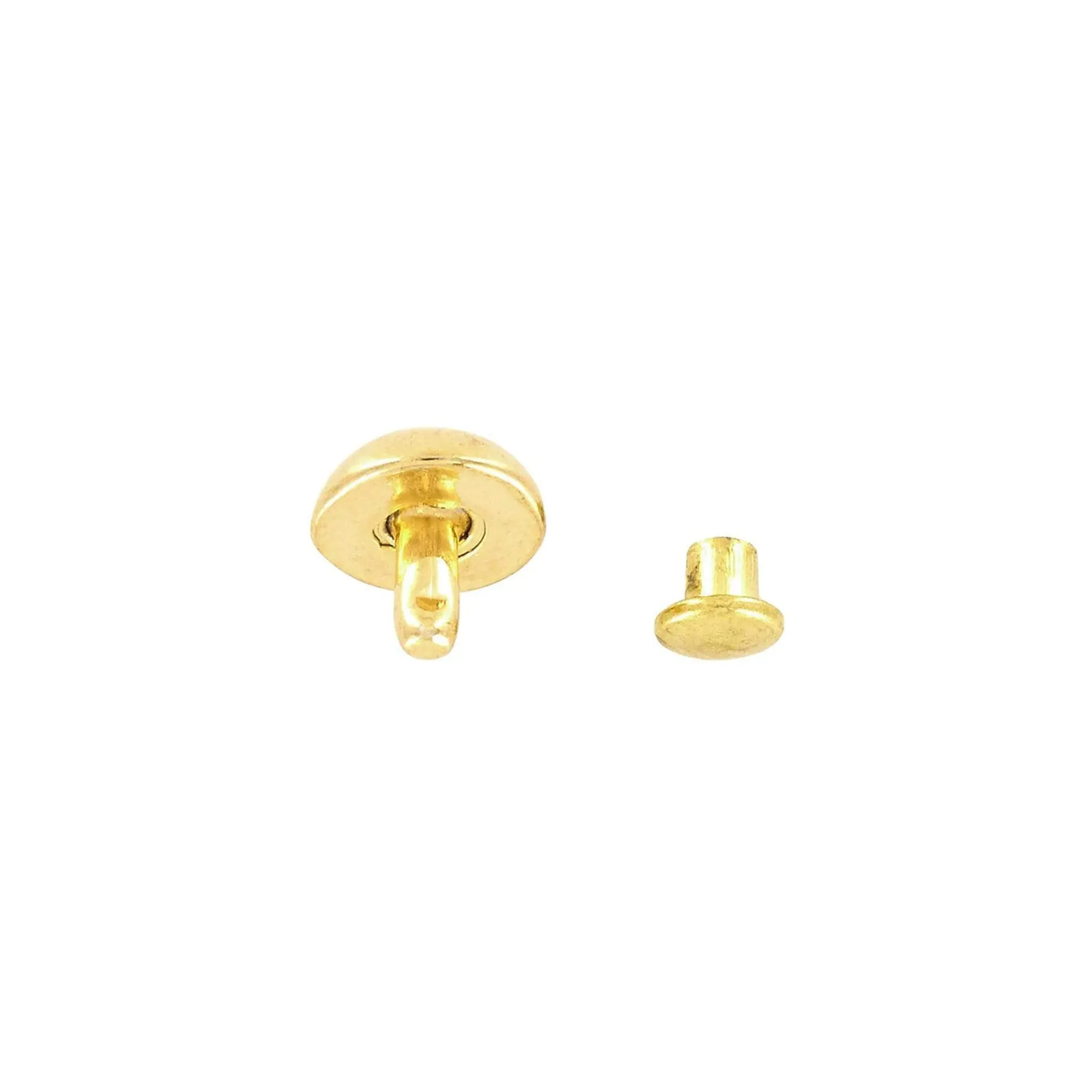 9.5mm Shiny Gold, Dome Top Rivet Stud, Steel - PK5, #P-2592-GOLD