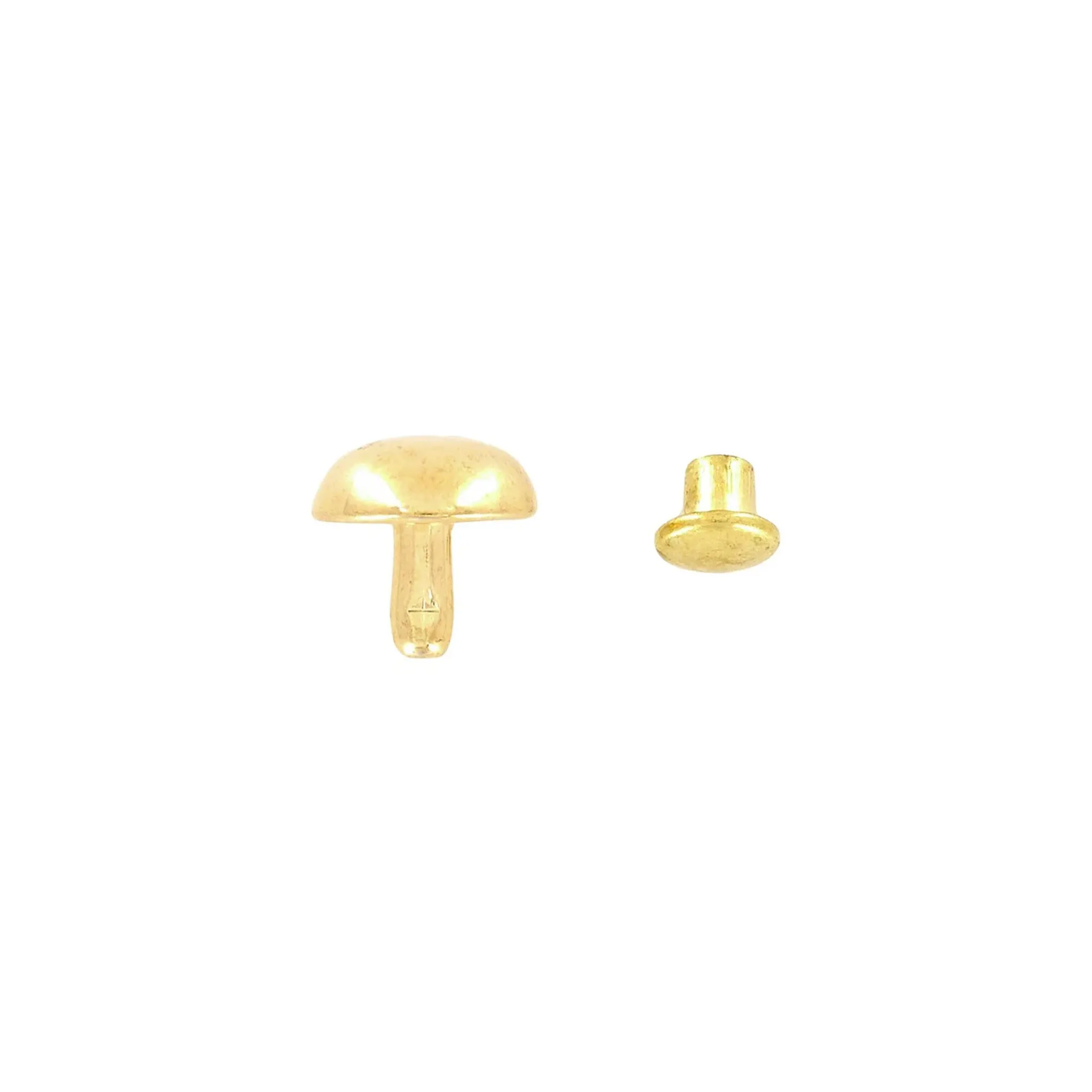 9.5mm Shiny Gold, Dome Top Rivet Stud, Steel - PK5, #P-2592-GOLD