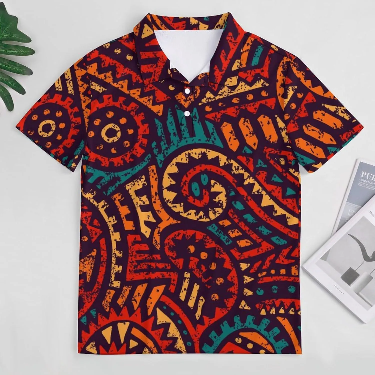 African Ethnic and Tribal Motifs Women's Sport Shirt Short Sleeve Golf T-Shirt Tennis Quick Dry Casual Tops Print Work Shirt