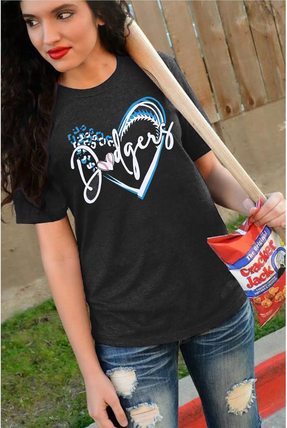 ALLTB Baseball Shirt for Women Baseball Mom Shirt Baseball Heart Graphic Tee Game Day Short Sleeve Tops