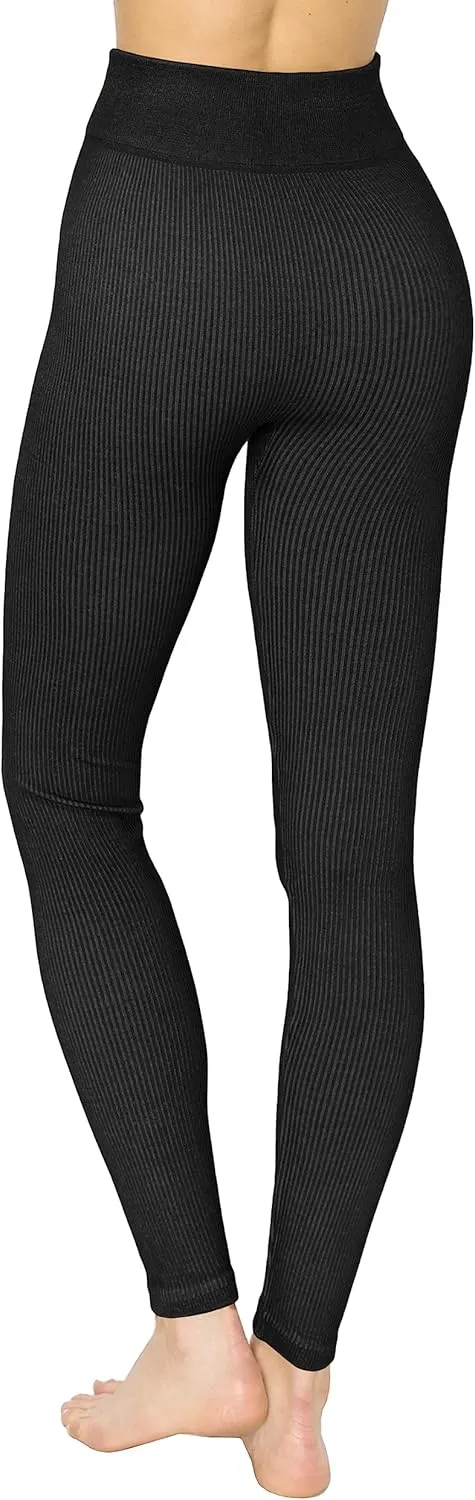 ALWAYS Women's Cotton Yoga Leggings - High Waist Premium Soft Breathable Stretchy Ribbed Leggings
