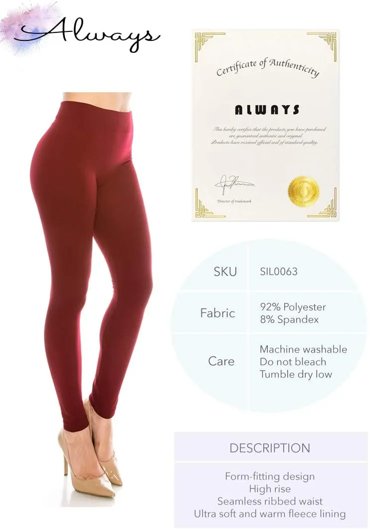 ALWAYS Women's Cotton Yoga Leggings - High Waist Premium Soft Breathable Stretchy Ribbed Leggings