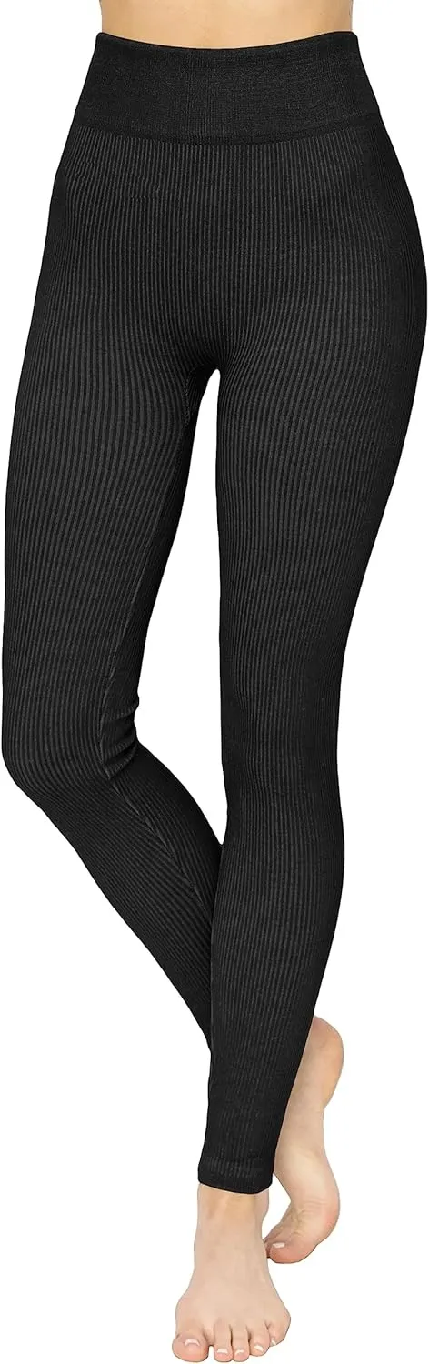 ALWAYS Women's Cotton Yoga Leggings - High Waist Premium Soft Breathable Stretchy Ribbed Leggings