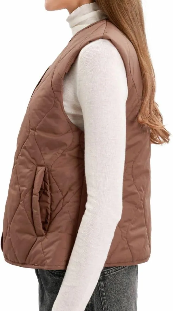 Amazhiyu Women's Lightweight Quilted Puffer Vest Sleeveless Button Padded Gilet