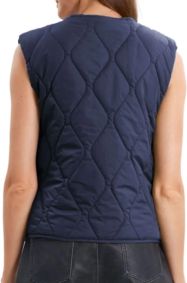 Amazhiyu Women's Lightweight Quilted Puffer Vest Sleeveless Button Padded Gilet