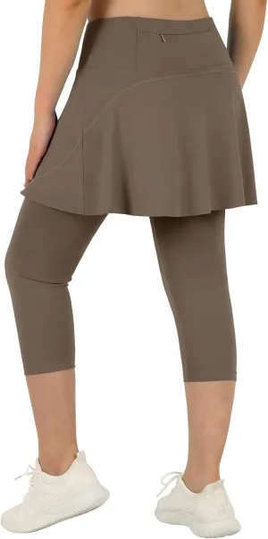 ANIVIVO Skirted Leggings for Women with Pockets, Tennis Yoga Pleated Skirt with Leggings