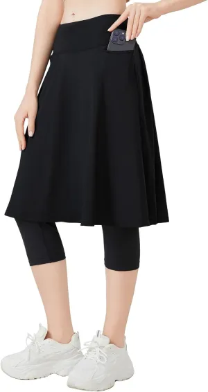 ANIVIVO Women Long Knee Length Skirted Leggings, Capris Leggings with Skirts High Waist ANIVIVO Women Long Knee Length Skirted Leggings, Capris Leggings with Skirts High Waist