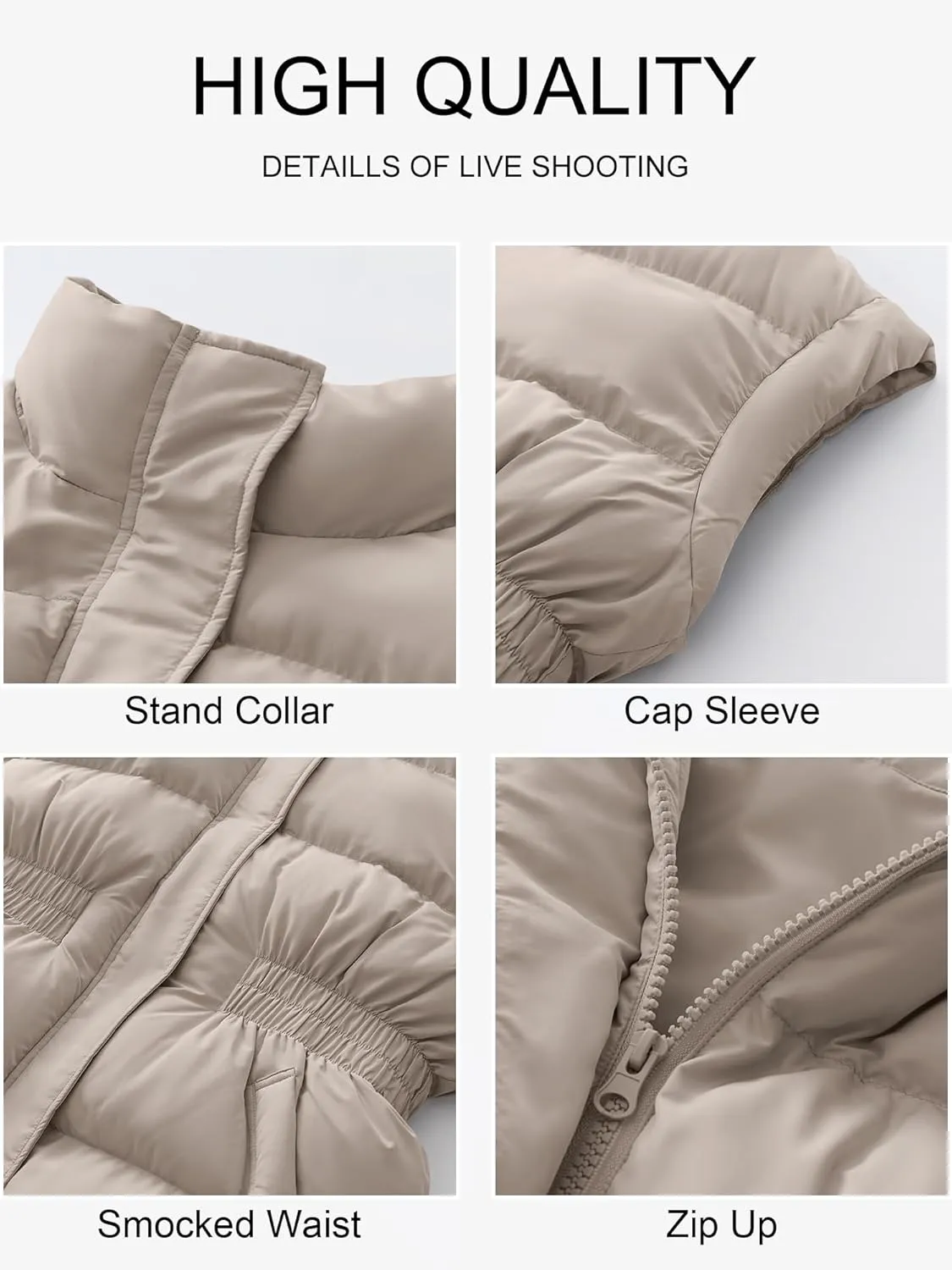 ANRABESS Women Puffer Vest Oversized Sleeveless Zip Up Stand Collar Lightweight Jackets 2025 Winter Warm Puffy Down Coats