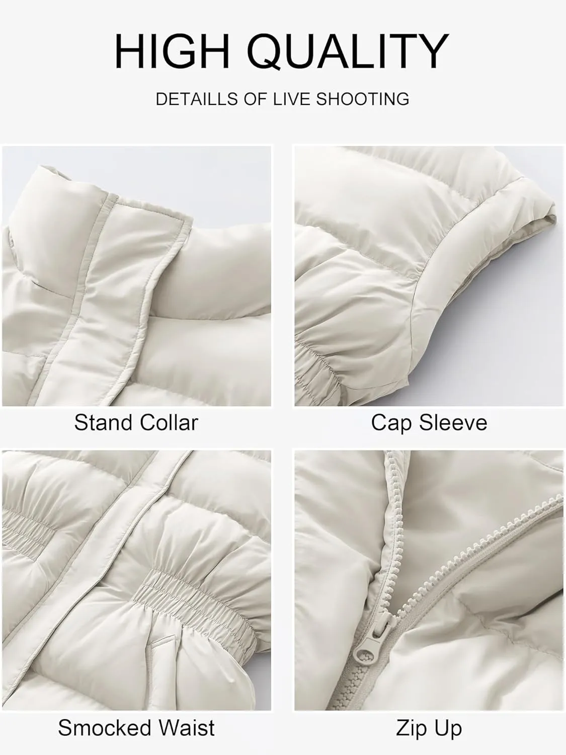 ANRABESS Women Puffer Vest Oversized Sleeveless Zip Up Stand Collar Lightweight Jackets 2025 Winter Warm Puffy Down Coats