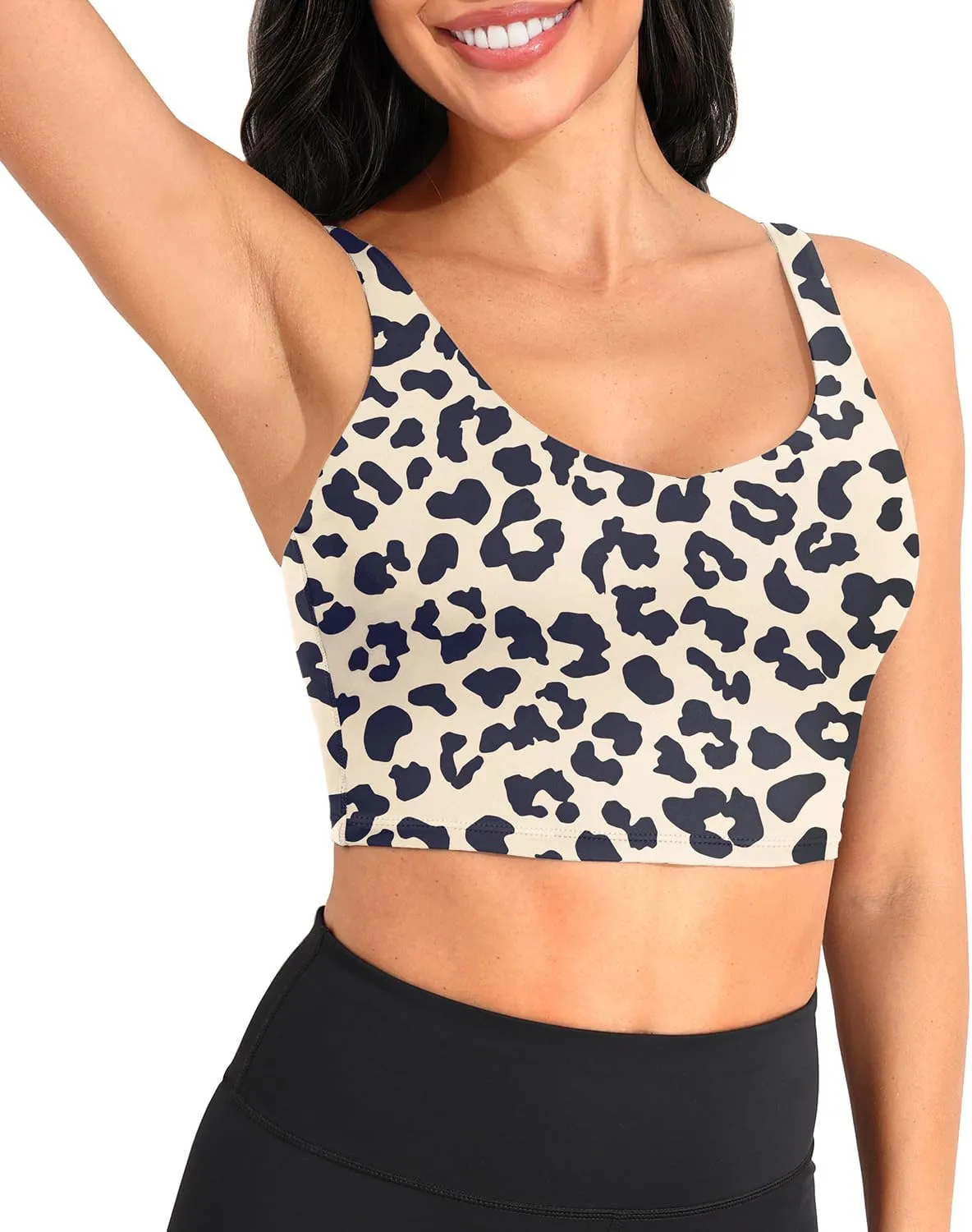 Aqua Eve Women Crop Bikini Top Only Long Line Sport Swim Top Modest Swimsuit Top