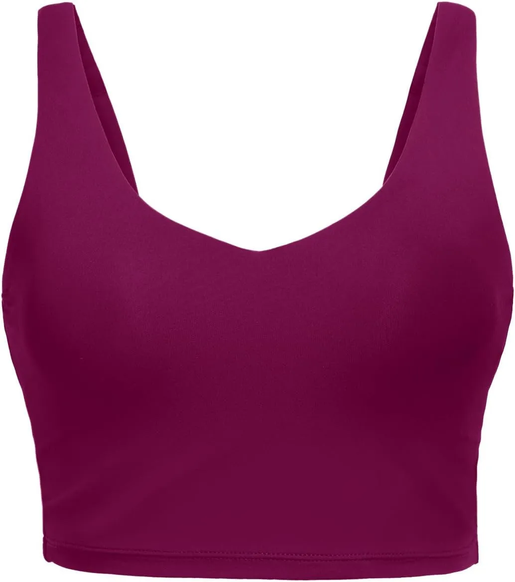 Aqua Eve Women Crop Bikini Top Only Long Line Sport Swim Top Modest Swimsuit Top