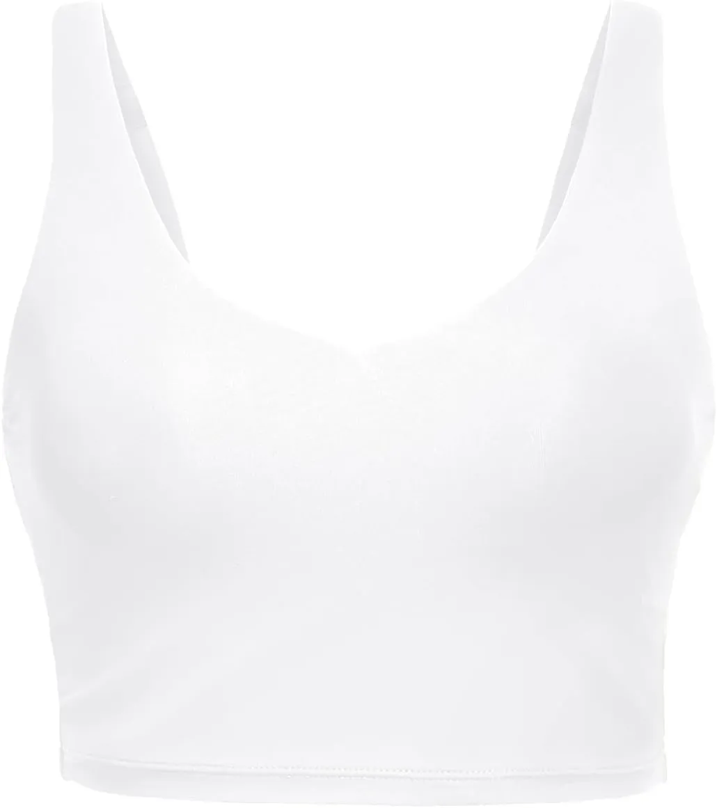 Aqua Eve Women Crop Bikini Top Only Long Line Sport Swim Top Modest Swimsuit Top