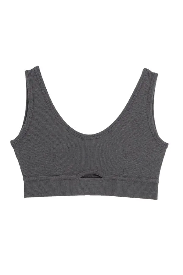 Base Layer Soft Cut Out Bralette- Onyx