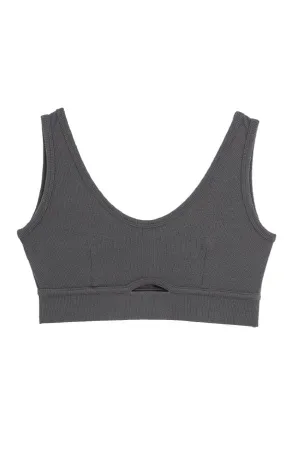 Base Layer Soft Cut Out Bralette- Onyx