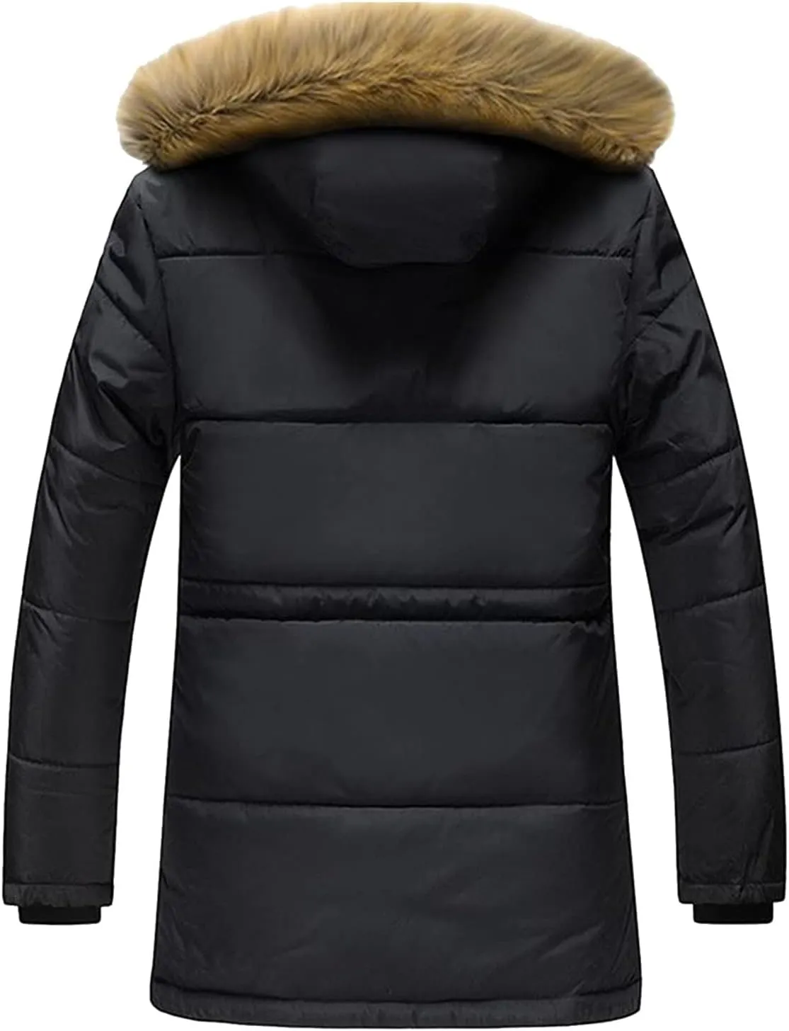 BIFUTON Puffer Jacket Men,Men's Down Jackets & Parkas Fashion Warm Sherpa Fleece Lined Winter Ski Jacket with Detachable Hood