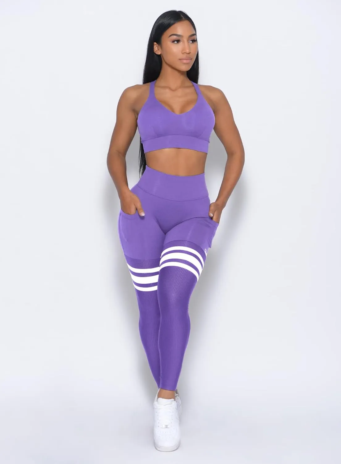 Bombshell Sportswear Perform Thigh High Leggings for Women with Pockets, Workout Running Yoga Leggings