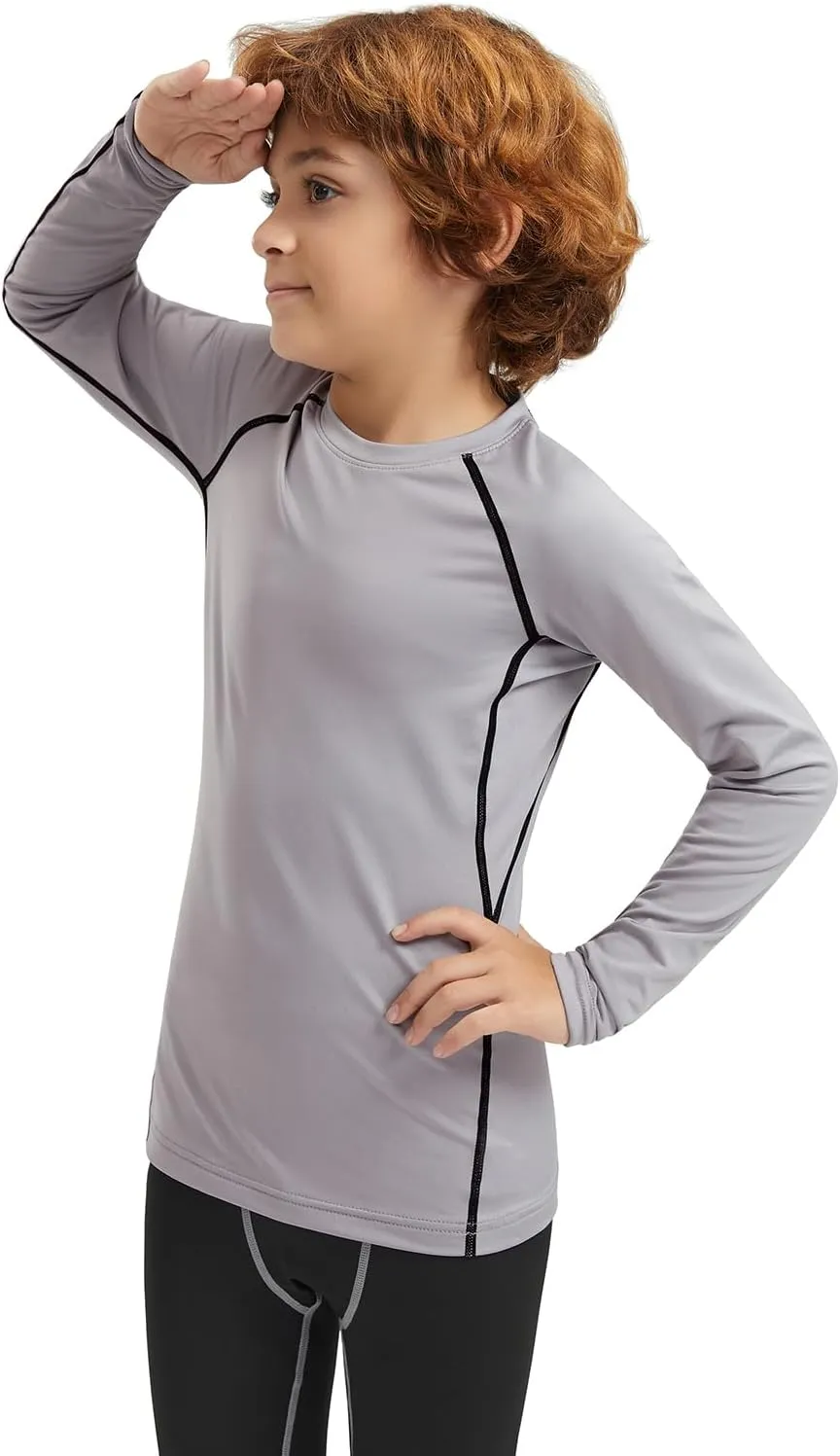 Boys' Compression Shirts Youth Long Sleeve Football Baseball Undershirt Sports Quick Dry Athletic Baselayer