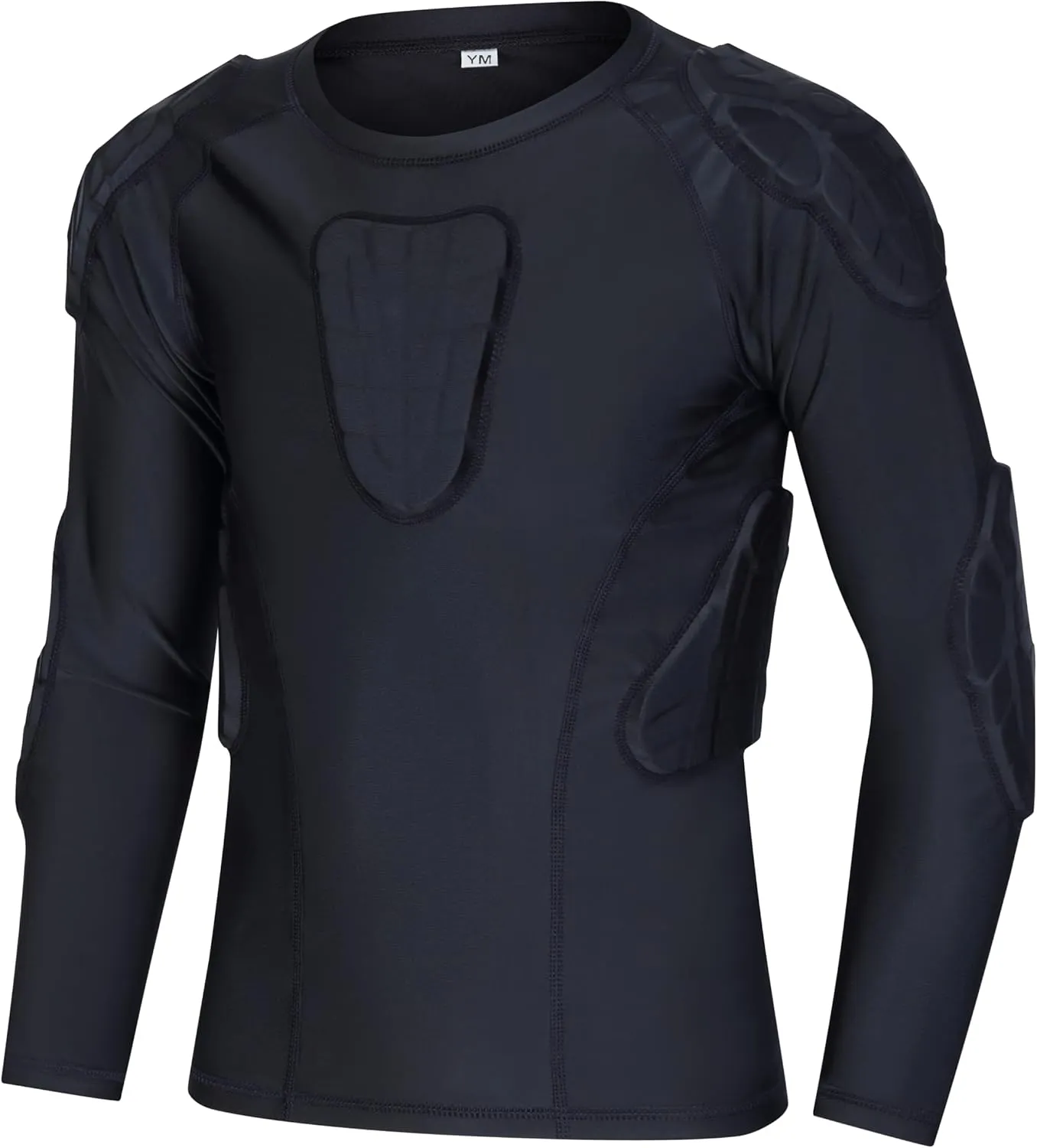 Boys Padded Compression Shirt Youth Protective Long Sleeve Shirt