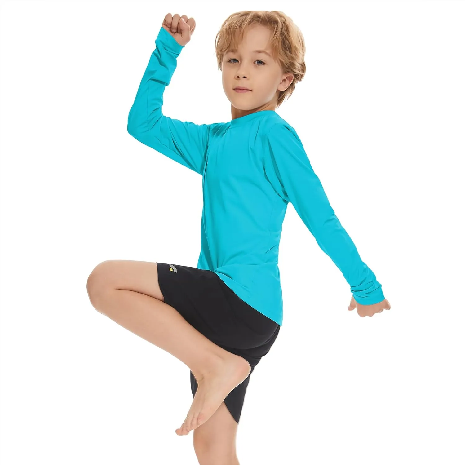 Boys Rash Guard Swim Shirt Long Sleeve UPF 50  Sun Protection Shirt Toddler Quick Dry Rash Guard Swimming Shirt