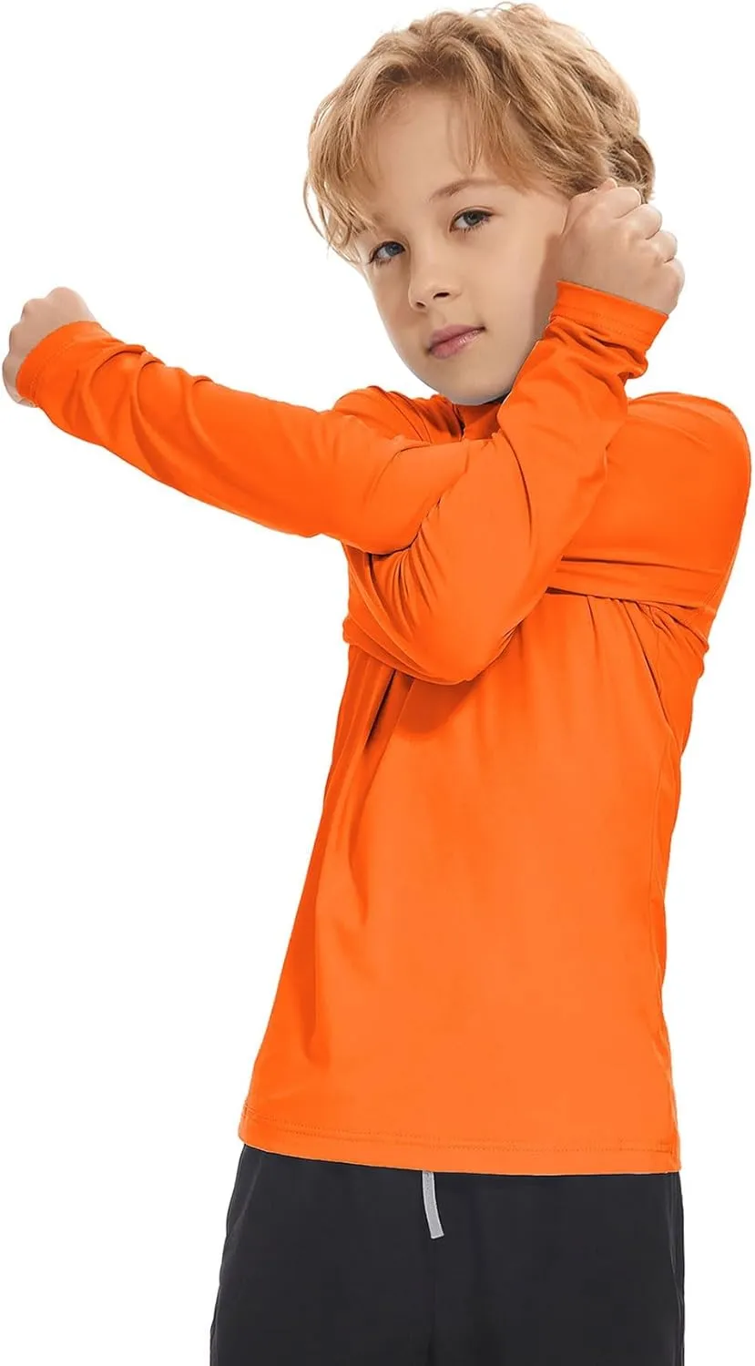 Boys Rash Guard Swim Shirt Long Sleeve UPF 50  Sun Protection Shirt Toddler Quick Dry Rash Guard Swimming Shirt