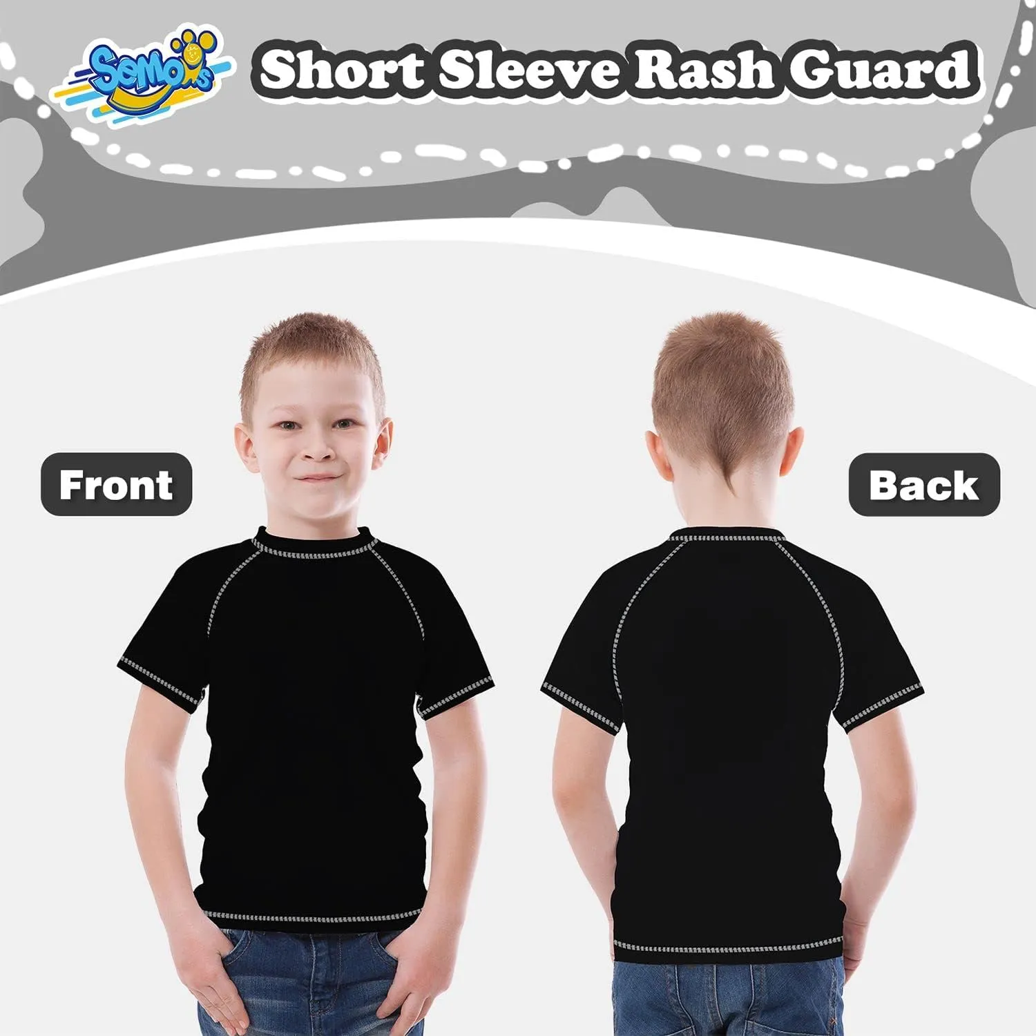 Boys Rash Guard Swim Shirt Short Sleeve Swimwear Toddler Kids Youth Rashguard Water Shirt UPF  50 Quick Dry Shirt