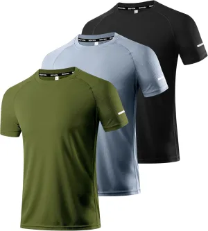 Boyzn 1 or 3 Pack Men's Workout Running Shirts, Dry Fit Moisture Wicking T-Shirts, Sports Gym Athletic Short Sleeve Shirts