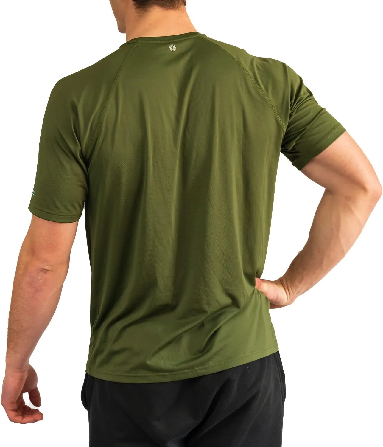 BUILTCOOL Mens Crew Neck Raglan Shirt  Quick Dry Shirts for Men, Instant Cooling Moisture Wicking, UPF 50 Sun Protection
