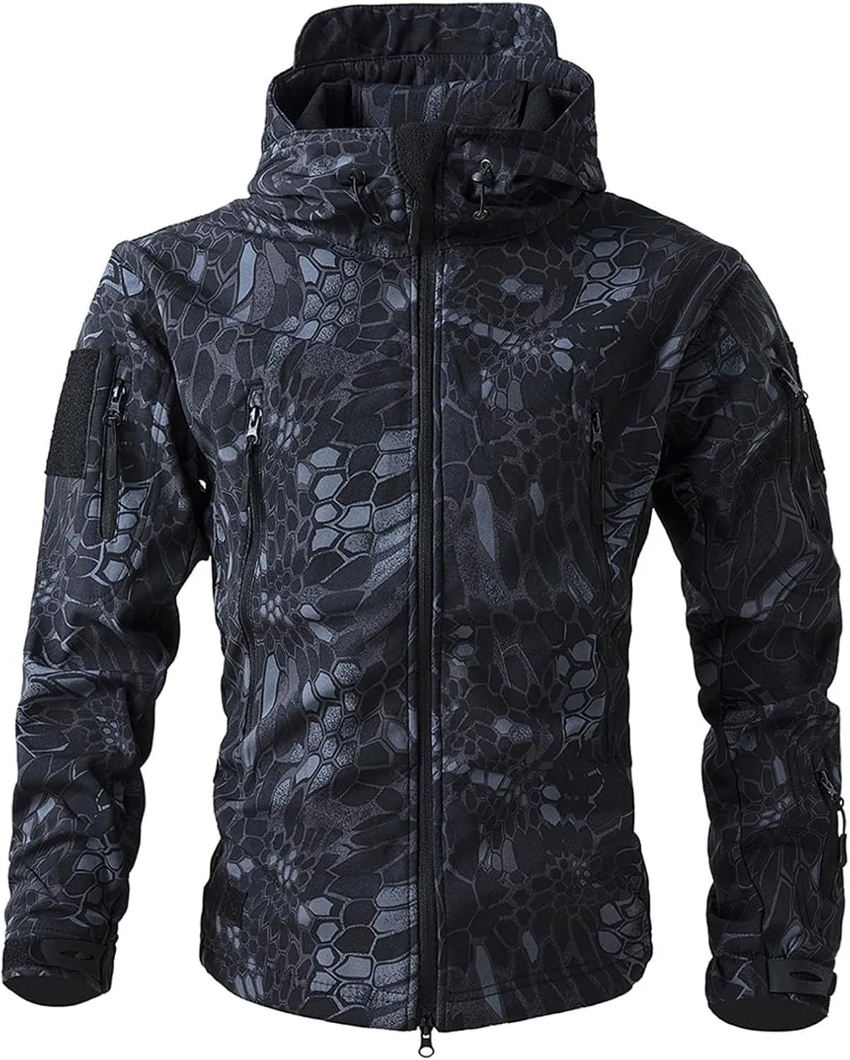 Camo Jacket for Men Hunting Tactical Jackets Waterproof Softshell Fleece Camouflage Hoodie Outdoor Hiking Fishing Coat
