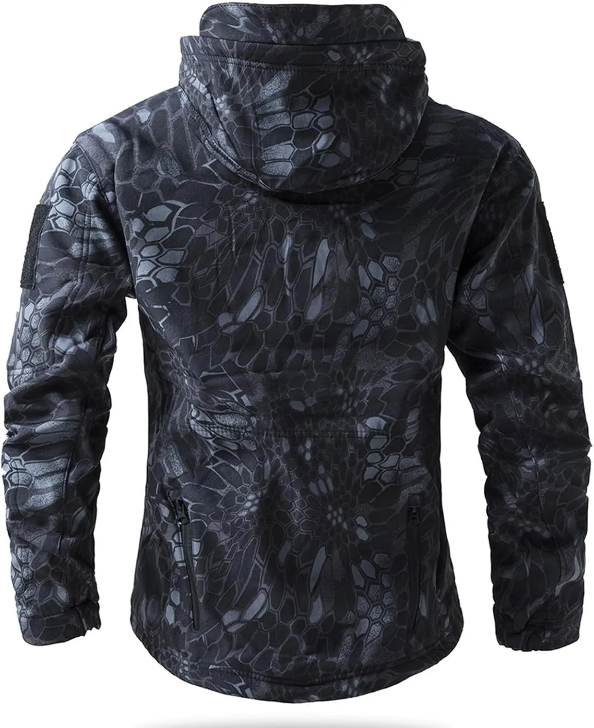 Camo Jacket for Men Hunting Tactical Jackets Waterproof Softshell Fleece Camouflage Hoodie Outdoor Hiking Fishing Coat