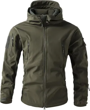 Camo Jacket for Men Hunting Tactical Jackets Waterproof Softshell Fleece Camouflage Hoodie Outdoor Hiking Fishing Coat