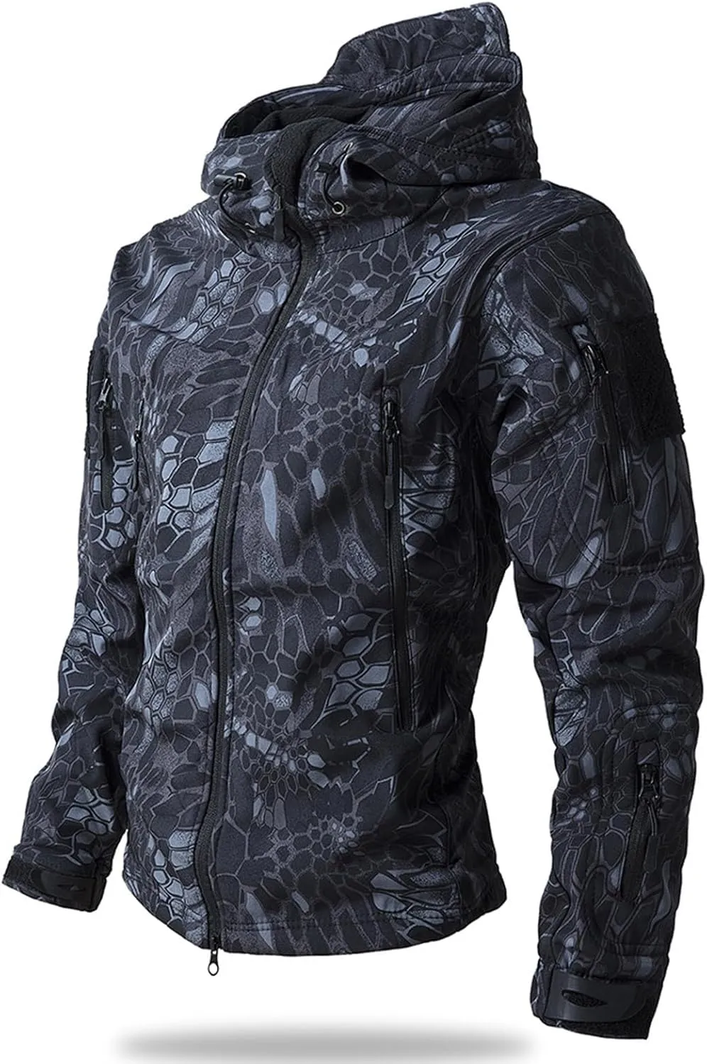 Camo Jacket for Men Hunting Tactical Jackets Waterproof Softshell Fleece Camouflage Hoodie Outdoor Hiking Fishing Coat