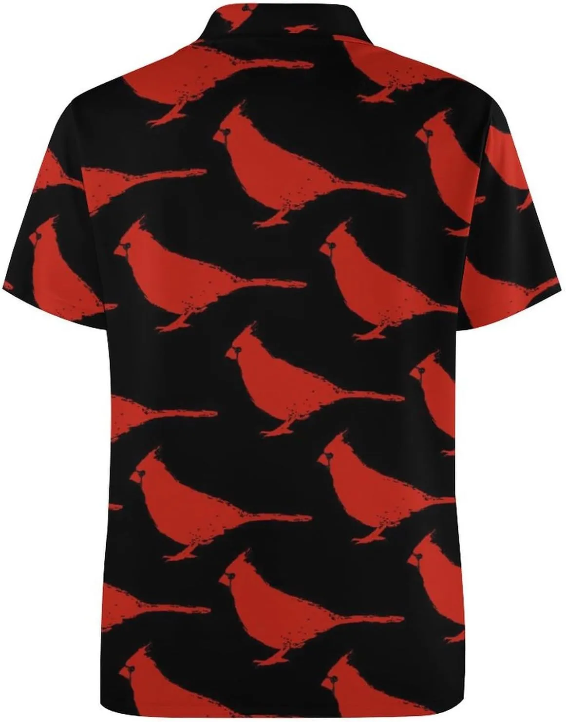 Cardinal Birds Pattern Women's Sport Shirt Short Sleeve Golf T-Shirt Tennis Quick Dry Casual Tops Print Work Shirt