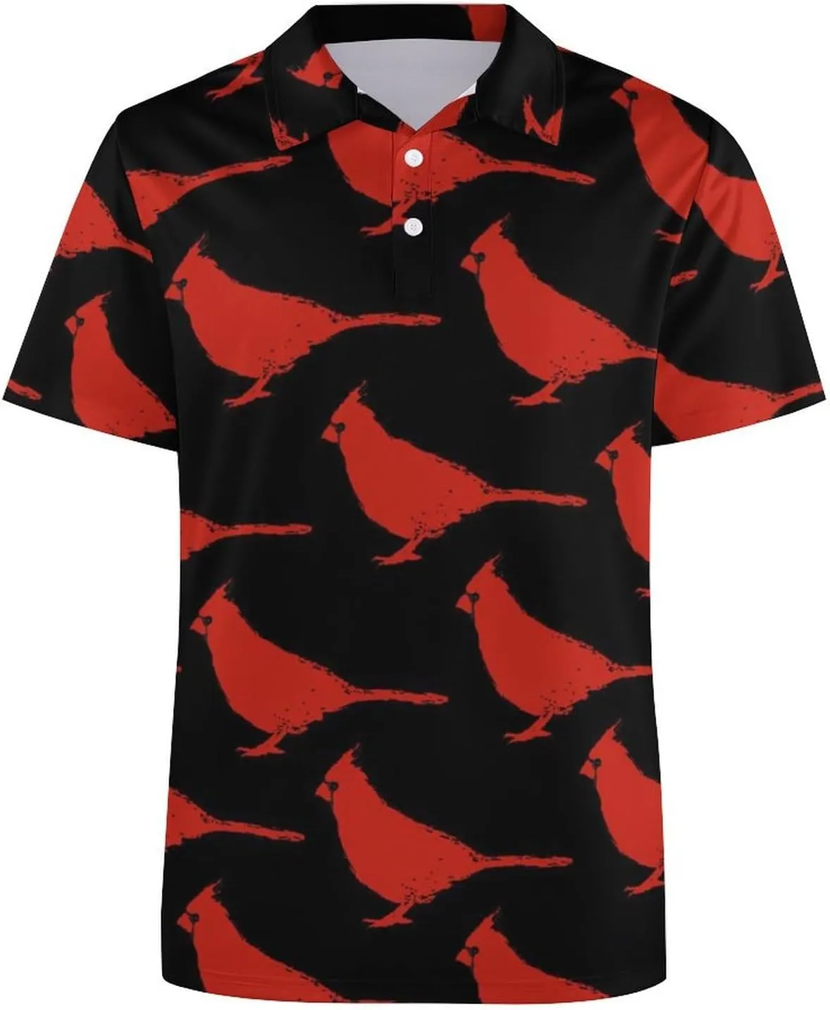 Cardinal Birds Pattern Women's Sport Shirt Short Sleeve Golf T-Shirt Tennis Quick Dry Casual Tops Print Work Shirt