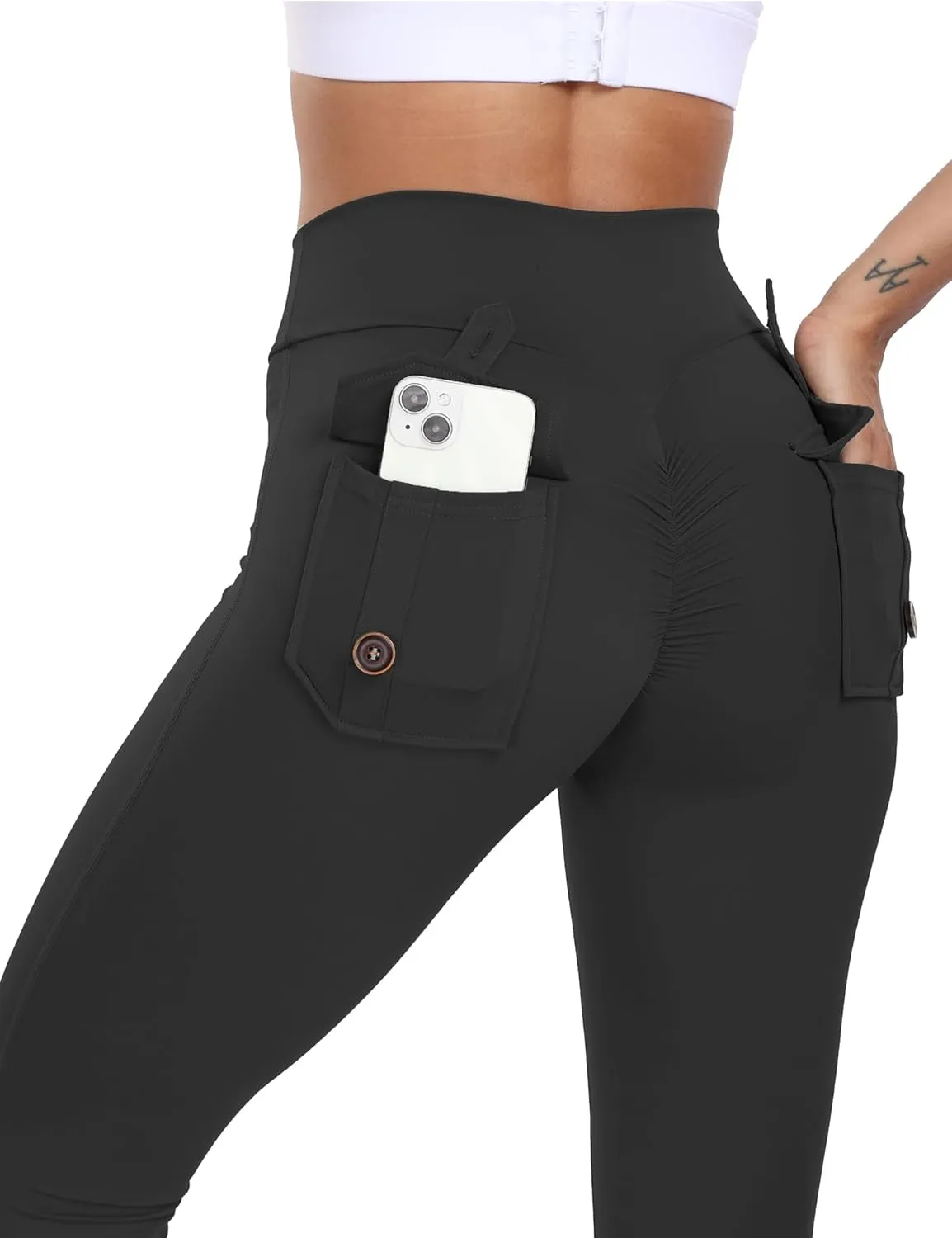 Cargo Leggings with Pockets Scrunch Butt Lifting Buttery Soft Gym Workout Leggings