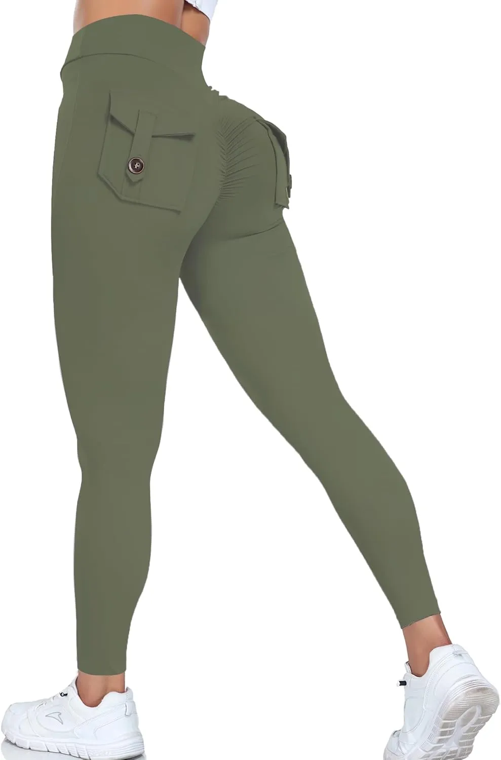 Cargo Leggings with Pockets Scrunch Butt Lifting Buttery Soft Gym Workout Leggings