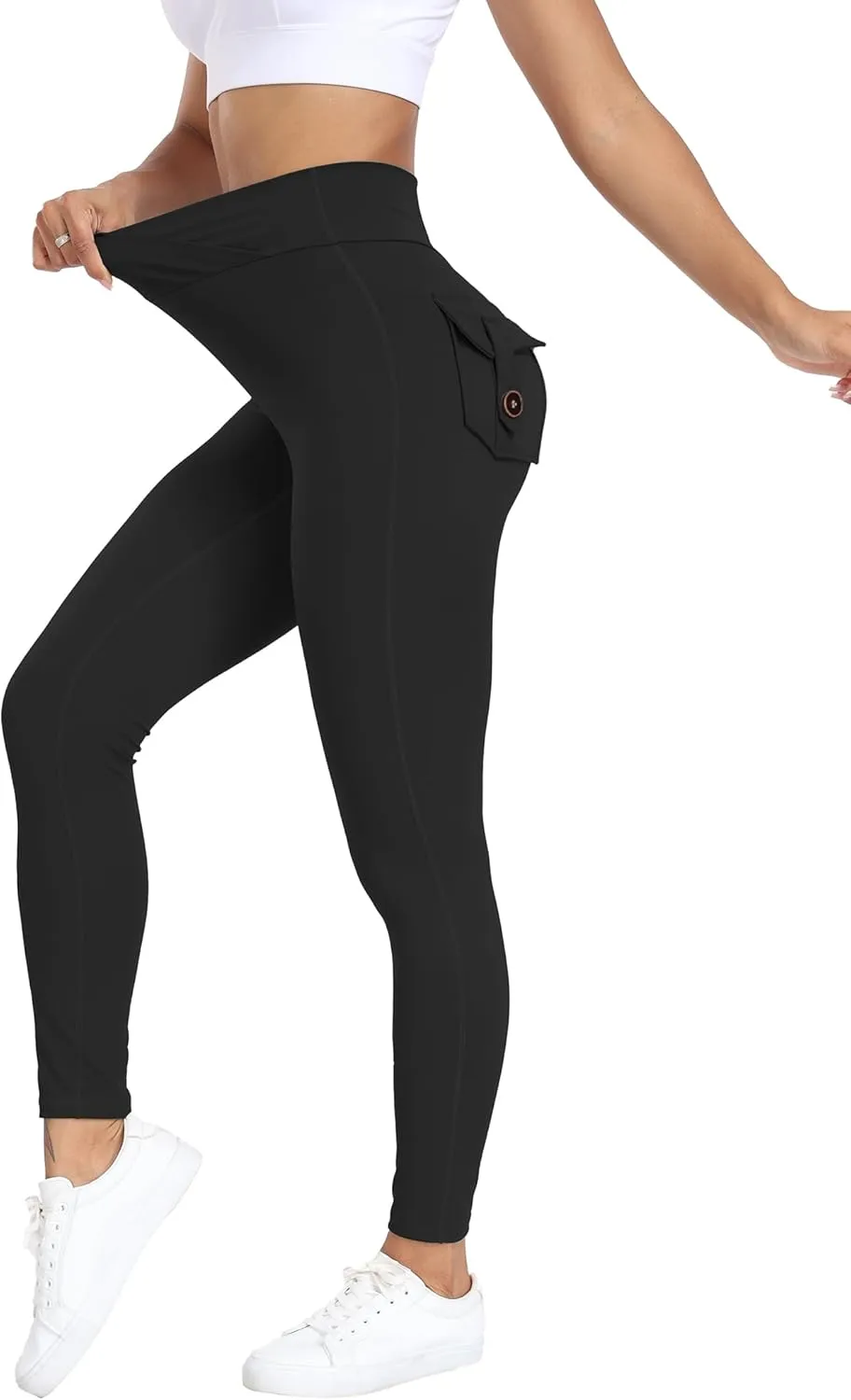 Cargo Leggings with Pockets Scrunch Butt Lifting Buttery Soft Gym Workout Leggings