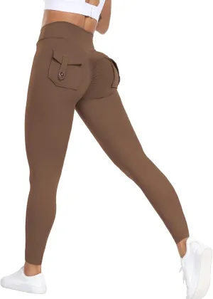 Cargo Leggings with Pockets Scrunch Butt Lifting Buttery Soft Gym Workout Leggings