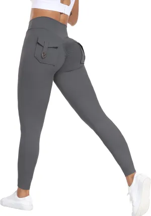 Cargo Leggings with Pockets Scrunch Butt Lifting Buttery Soft Gym Workout Leggings