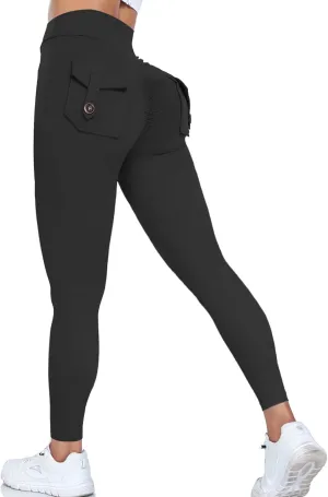 Cargo Leggings with Pockets Scrunch Butt Lifting Buttery Soft Gym Workout Leggings
