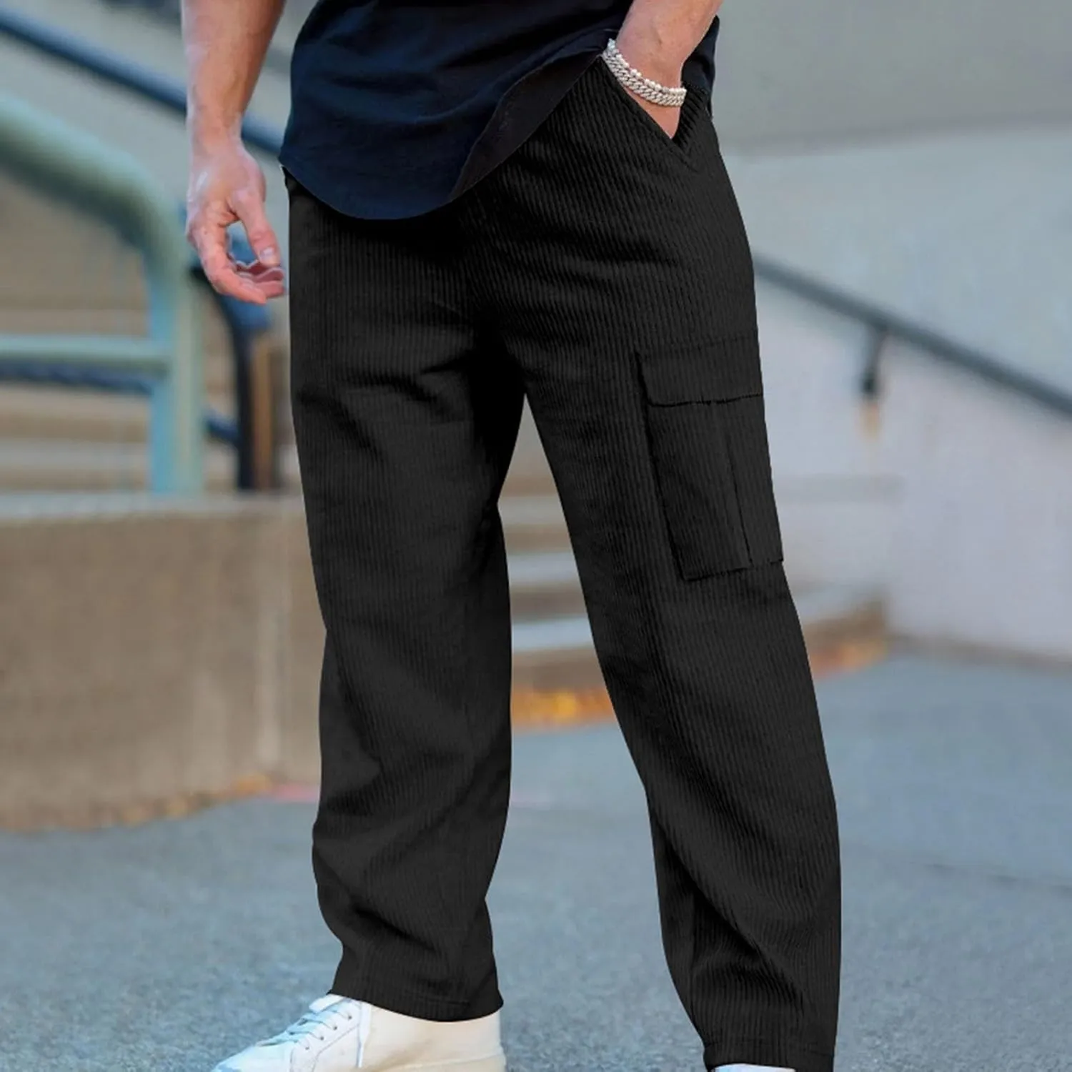 Cargo Pants for Men Joggers Casual Hiking Pants Workout Joggers Stretch Outdoor Twill Track Sweatpants Multi Pockets